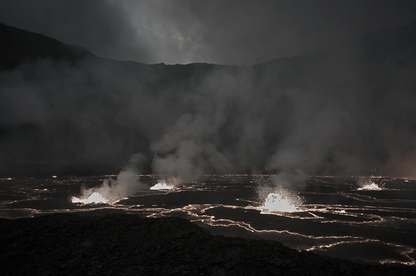 Bubbling lava lake of Nyiragongo