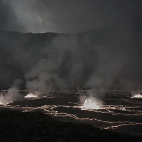 Bubbling lava lake of Nyiragongo