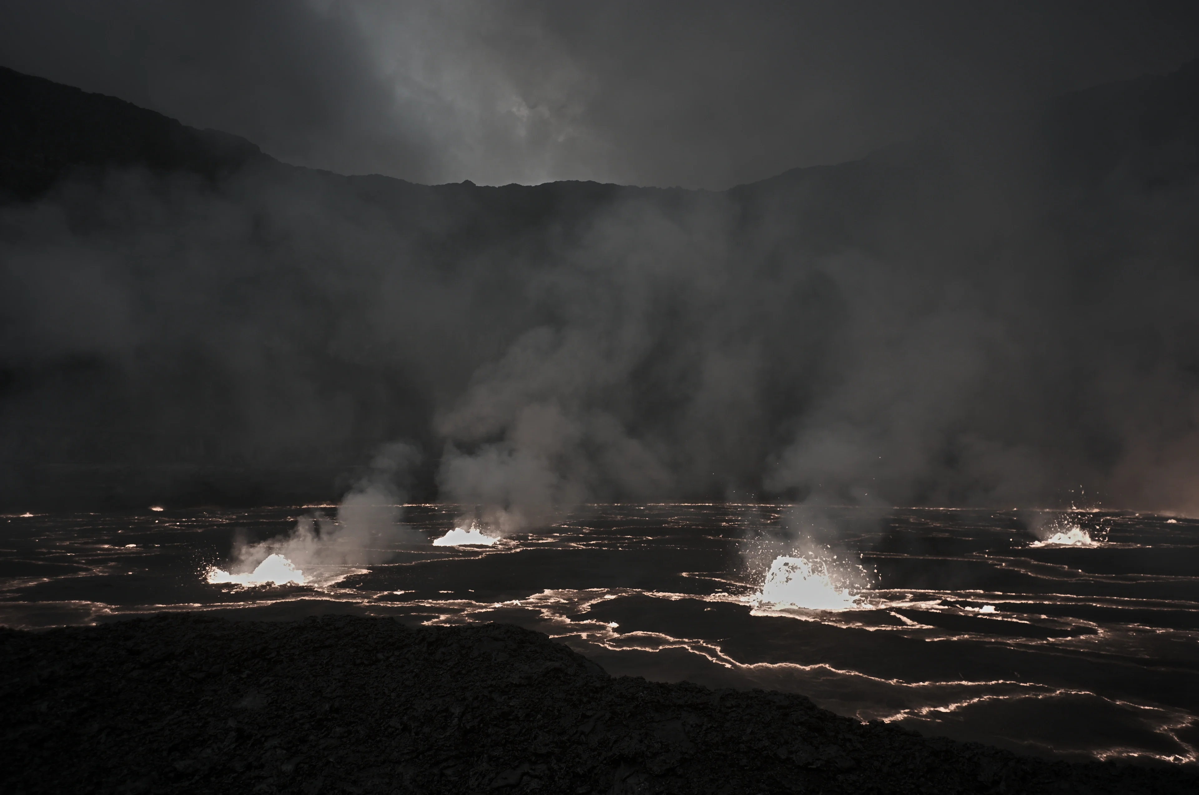 Bubbling lava lake of Nyiragongo