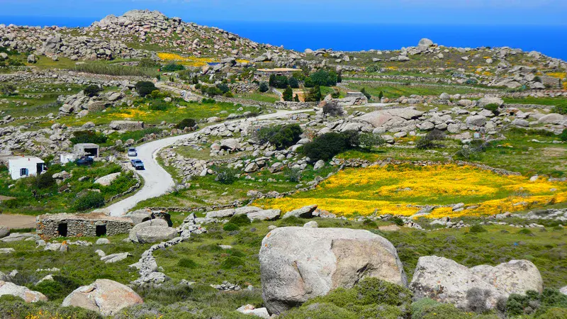 Boulders and farms in Tinos