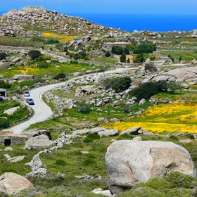 Boulders and farms in Tinos