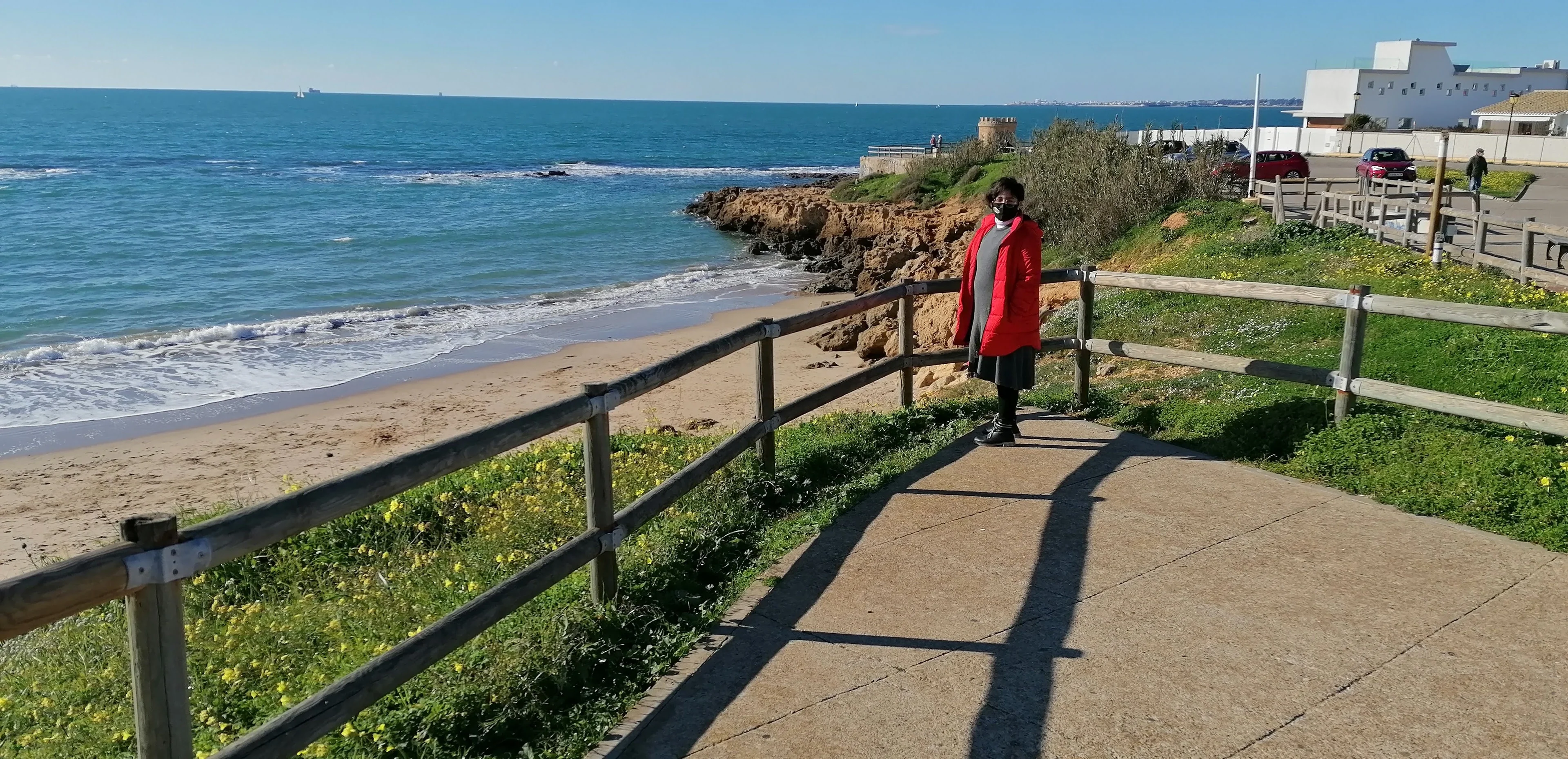 Yaretzi enjoys a cold and windy day at the beach