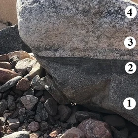 Block of Tonalite, Amphibolite, Migmatite, and Granodiorite