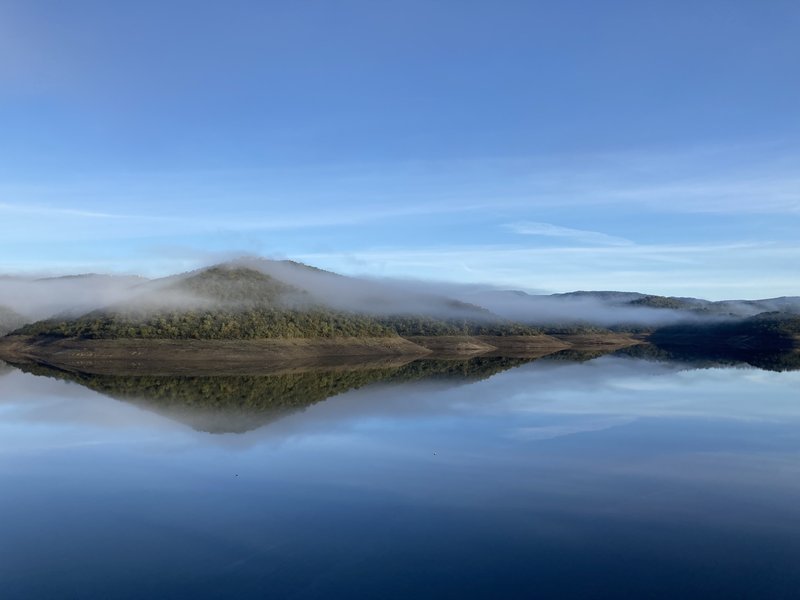 Fog over the reservoir