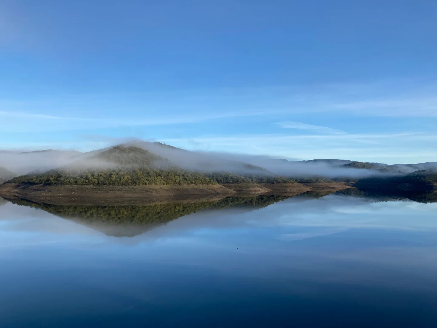 Fog over the reservoir