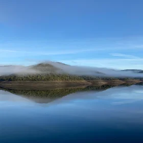 Fog over the reservoir