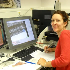 Precision cutting of tree ring cells using laser scissors