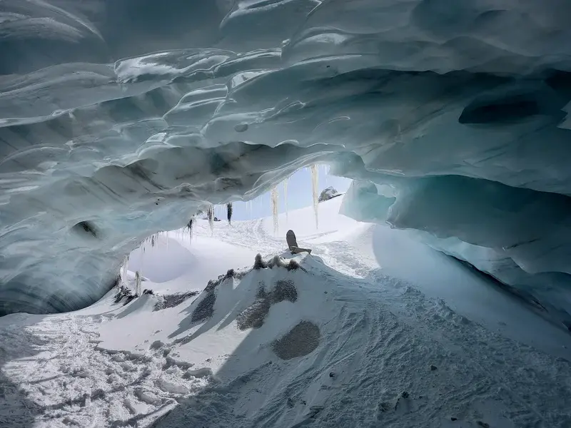 In the Hall of the Glacier Cave