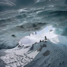 In the Hall of the Glacier Cave