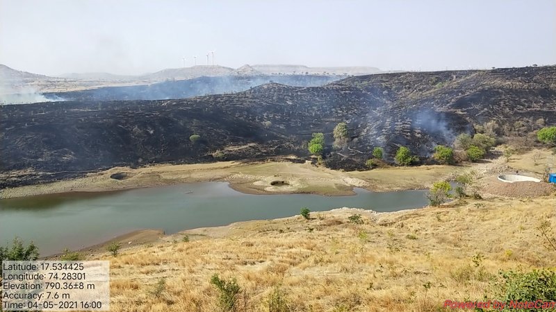 Pasture land burning in the semi arid track of the Deccan Traps