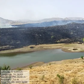 Pasture land burning in the semi arid track of the Deccan Traps