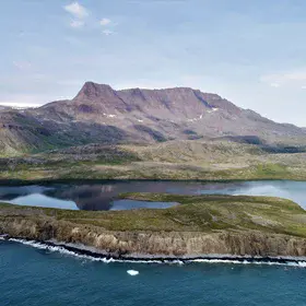 Coastal bluff on Disko Island, Greenland