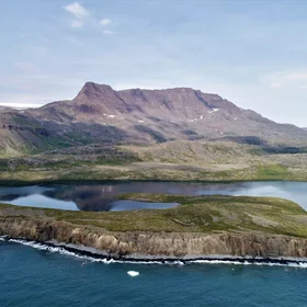 Coastal bluff on Disko Island, Greenland