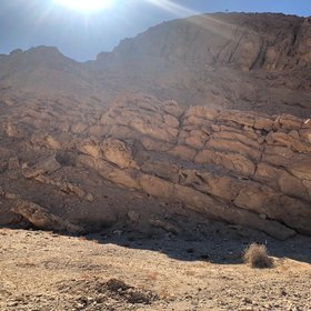 Outcrop of angular unconformity in sandstone, in Saint Catherine, South Saini, Egypt