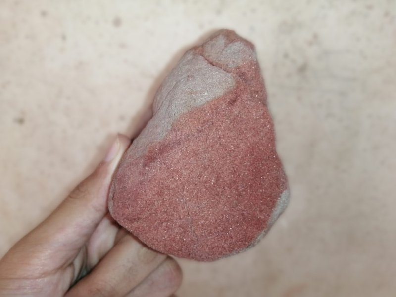 A hand sample of ferruginous sandstone