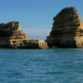 Stone towers watching the ocean