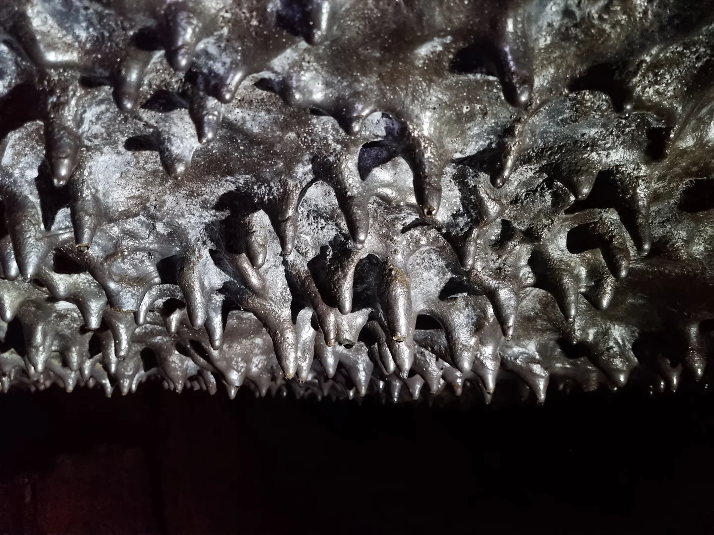 Frozen dripping lava in a lava cave