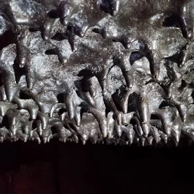 Frozen dripping lava in a lava cave