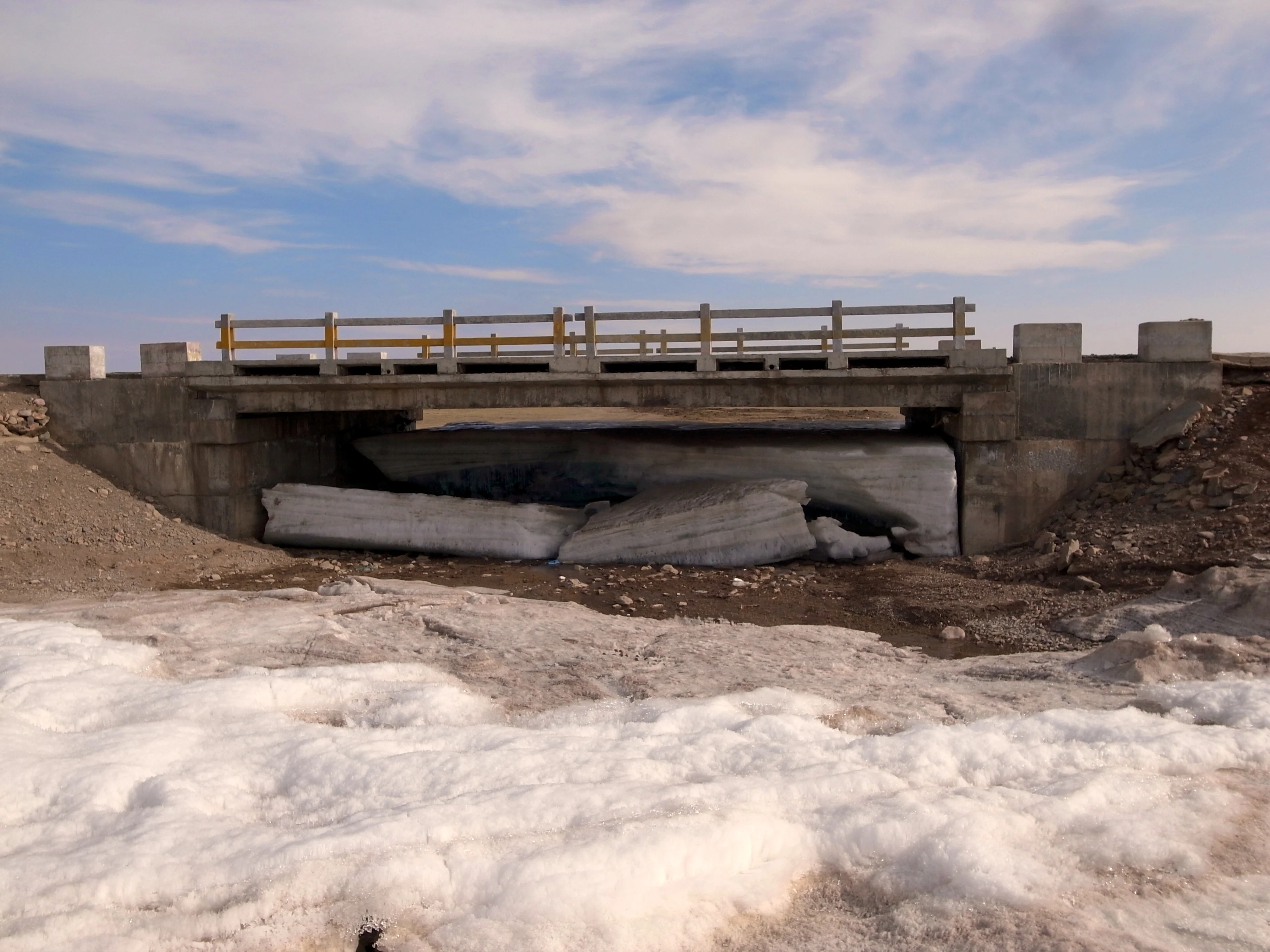 Ice under a Tibetan bridge