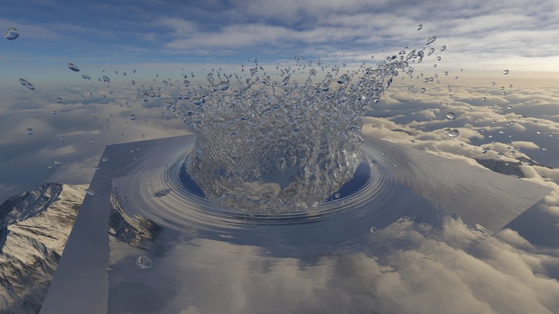 132 Megapixel image of simulated raindrop impact