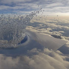132 Megapixel image of simulated raindrop impact