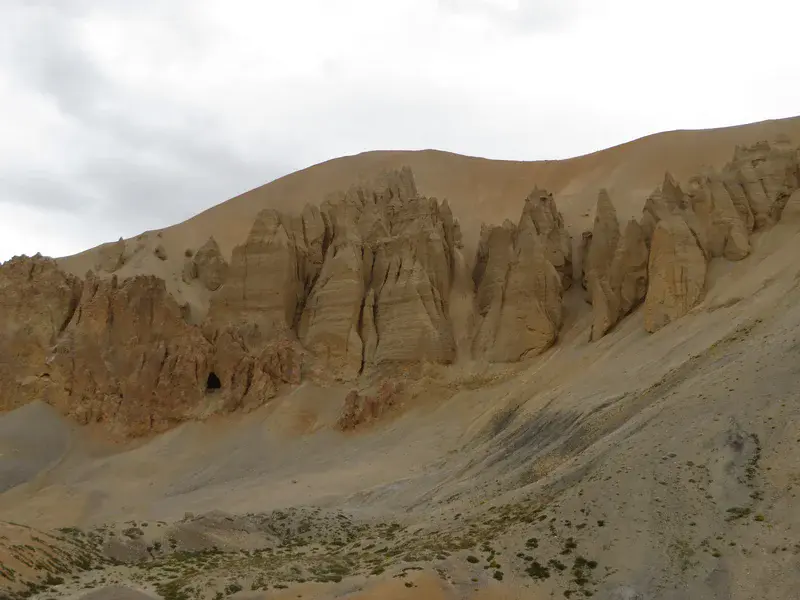 Rock and sand formations along the Manali-Leh highway in Ladhak, India