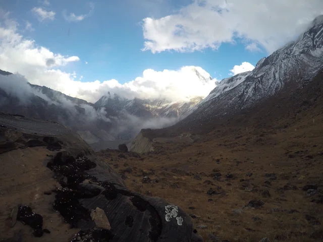 Sunset on the Machhapuchhare in Nepal