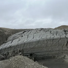 Mud volcano, Gobustan, Azerbaïdjan, slow clay extrusion