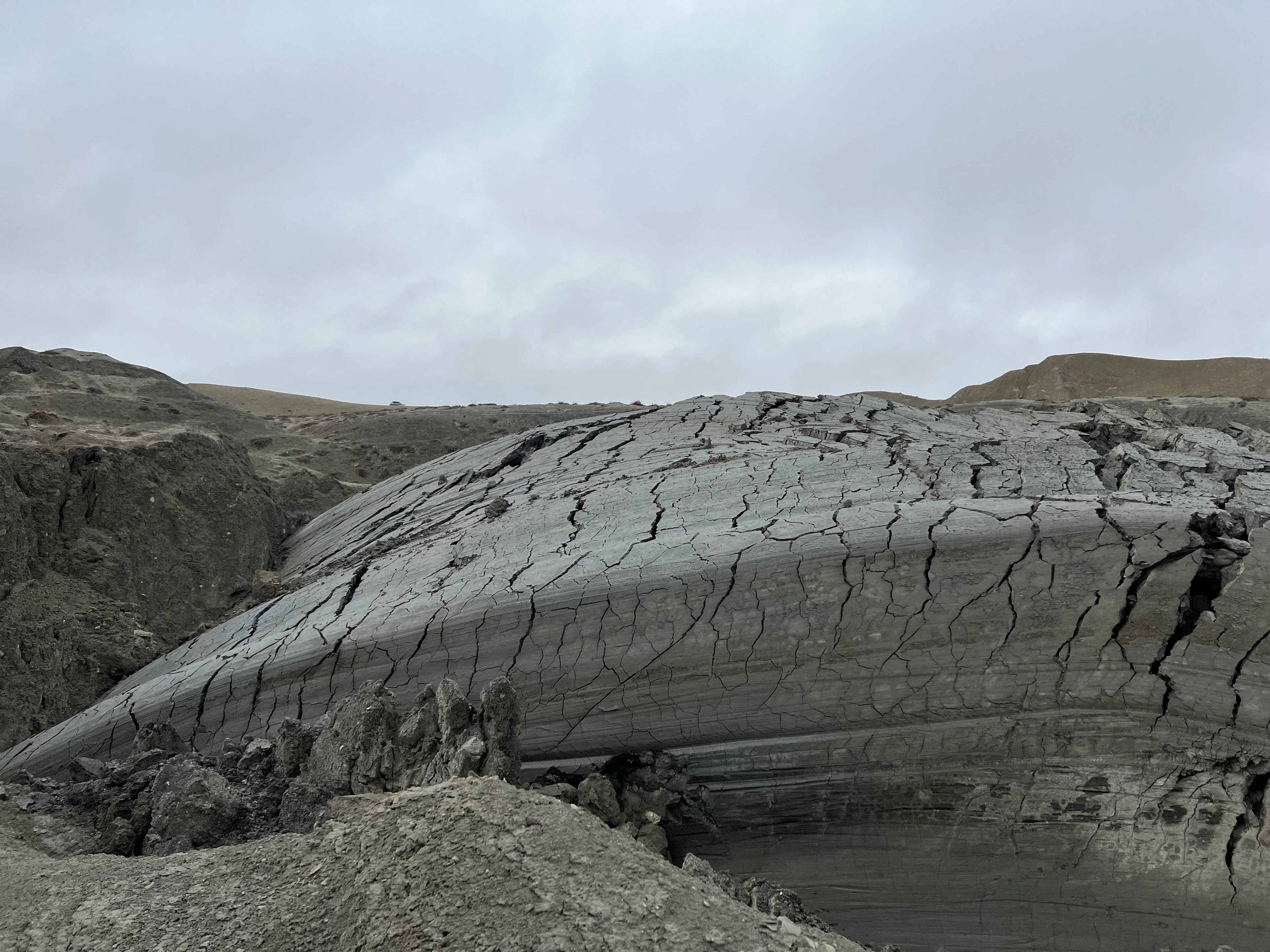 Mud volcano, Gobustan, Azerbaïdjan, slow clay extrusion
