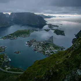 Midnight on top of Lofoten