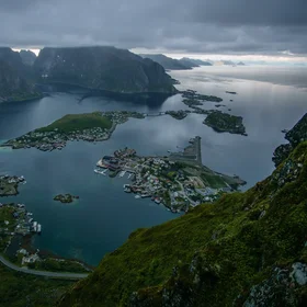 Midnight on top of Lofoten