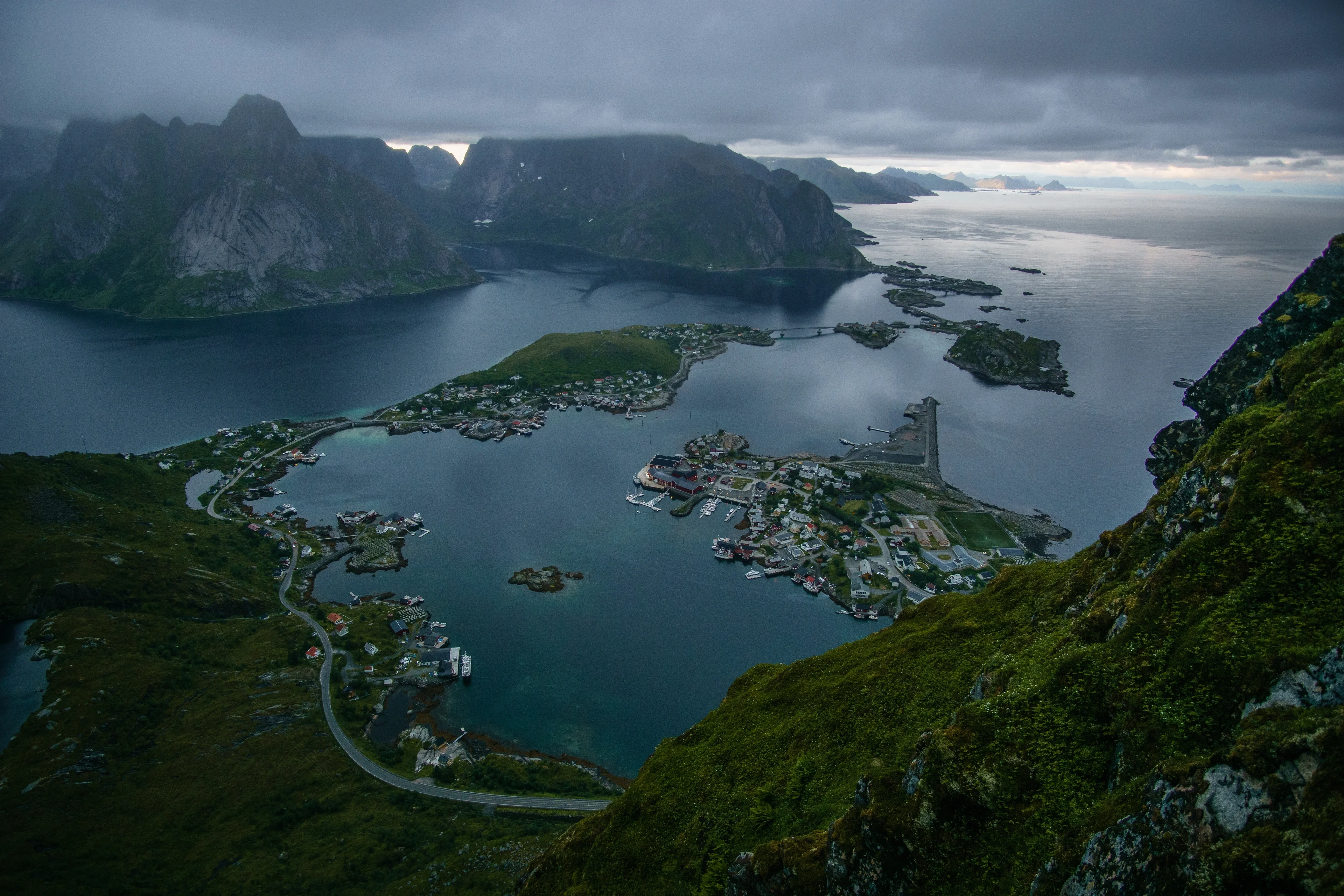 Midnight on top of Lofoten