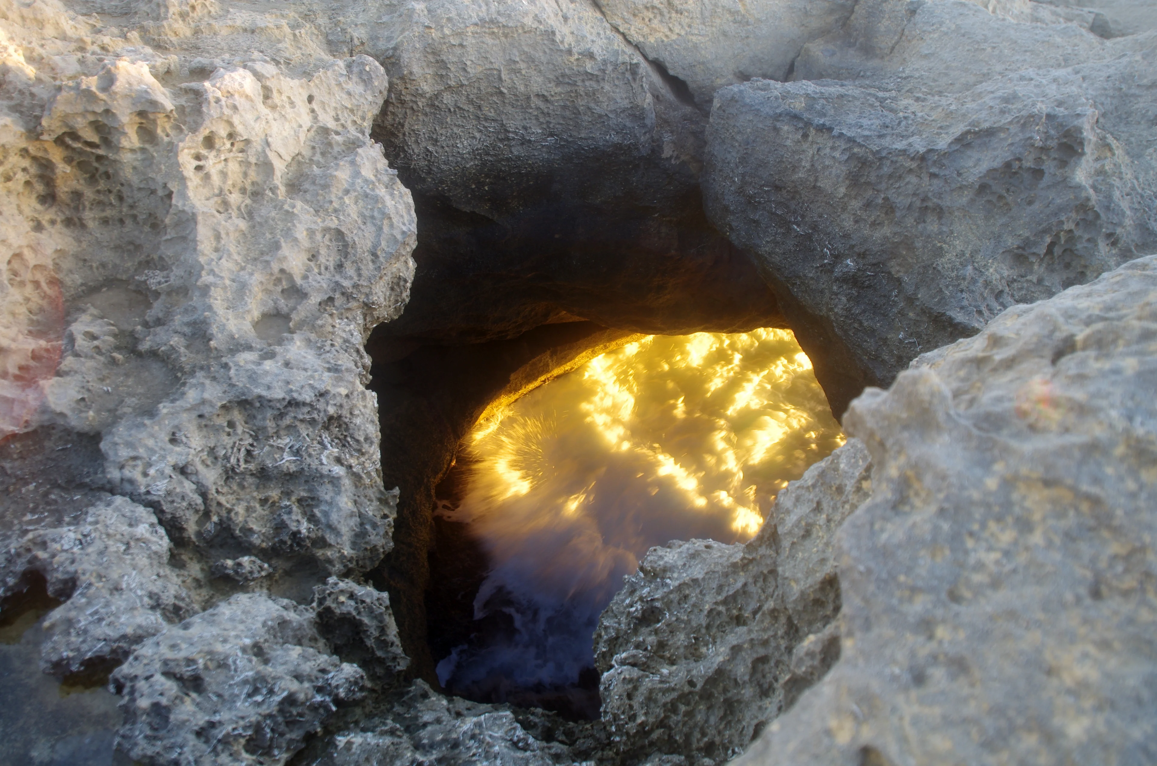 Glimpse into Coastal Cave "Firewater" near Azure Window and Dweira Bay, Malta