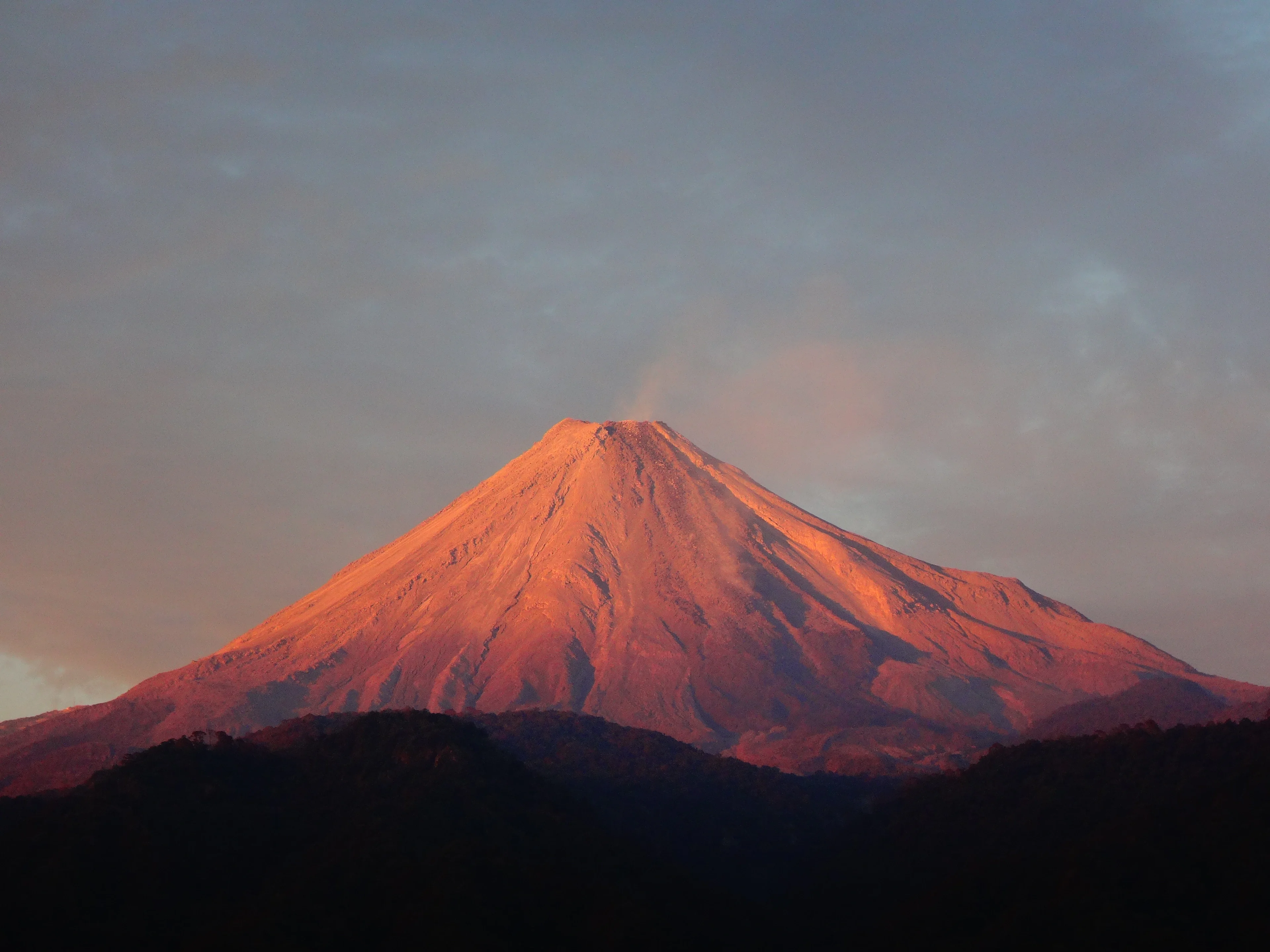 Sunset Illumination of Volcán de Colima, Mexico
