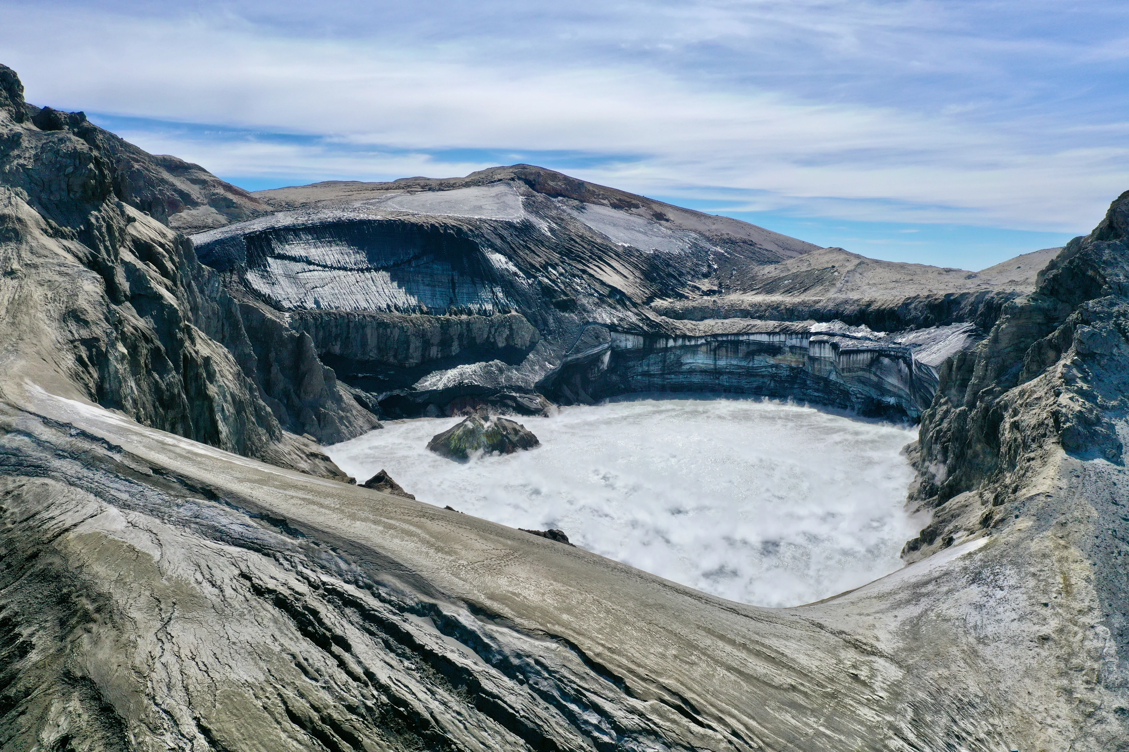 Crater lake volcano Copahue - Southern Andes