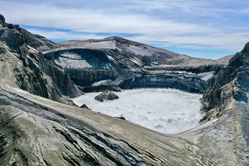 Crater lake volcano Copahue - Southern Andes