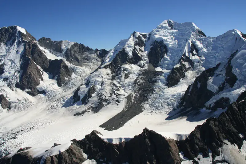 Wound in mountain peak