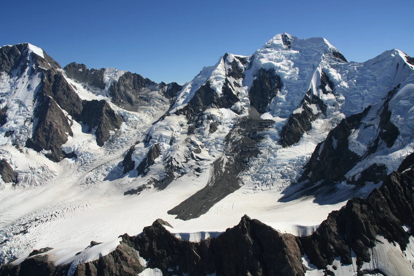 Wound in mountain peak