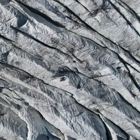 The Morteratsch glacier from the sky.