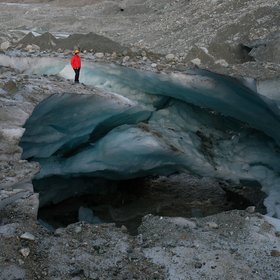 Early morning exploration of the Otemma glacier.