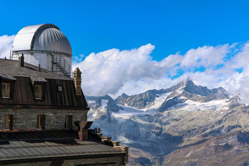 Observing the magnificence of the Swiss Alps