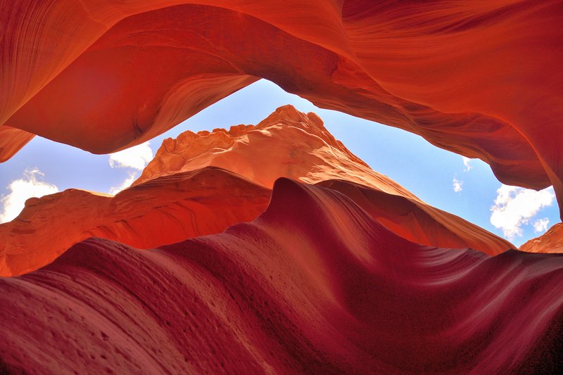 Color contrast at Upper Antelope Canyon