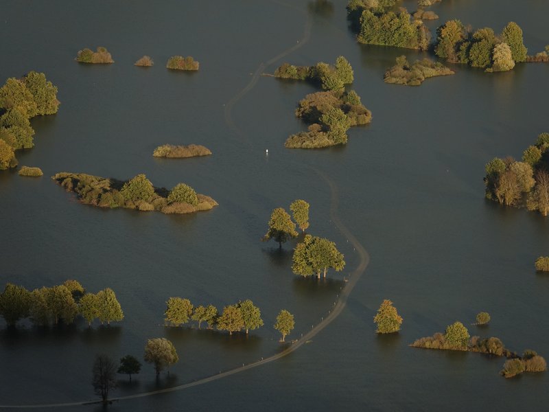 The trail that leads to nowhere - Sunset on flooded Planinsko Polje, Slovenia
