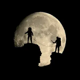 Climbing on the moon - Postojna, Slovenia