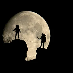 Climbing on the moon - Postojna, Slovenia