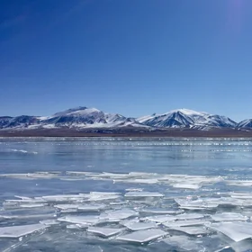 Lake ice on Tibetan Plateau