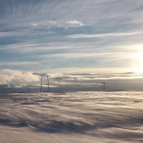 Blowing snow phenomenon in Iceland