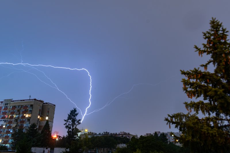 Electric Fury at Vitosha Tower: A Lightning Strike's Power