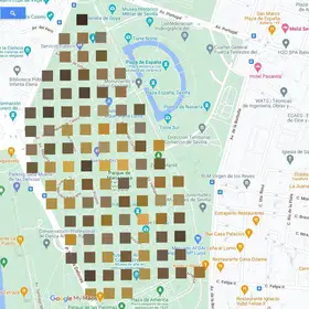 Soil color of an urban park in Sevilla