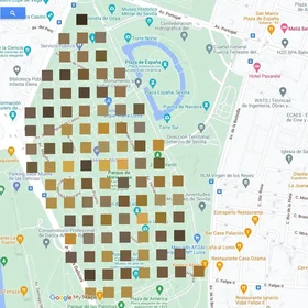 Soil color of an urban park in Sevilla